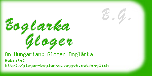 boglarka gloger business card